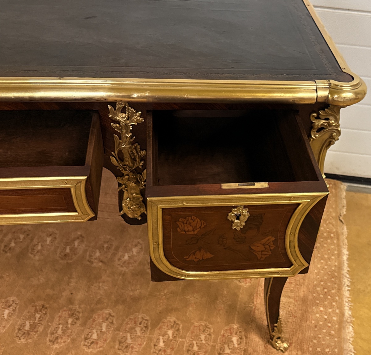 Floral Marquetry Desk, 19th Century -photo-5