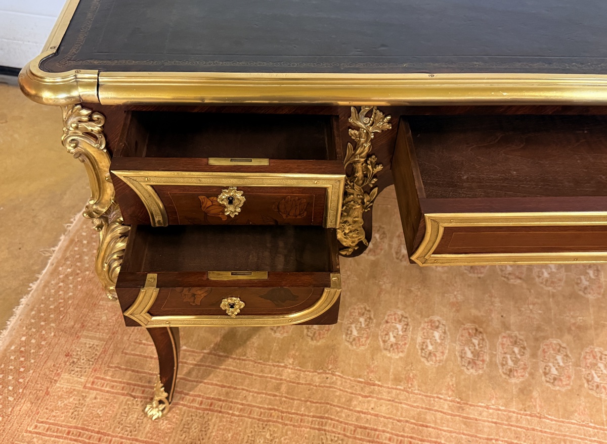 Floral Marquetry Desk, 19th Century -photo-6