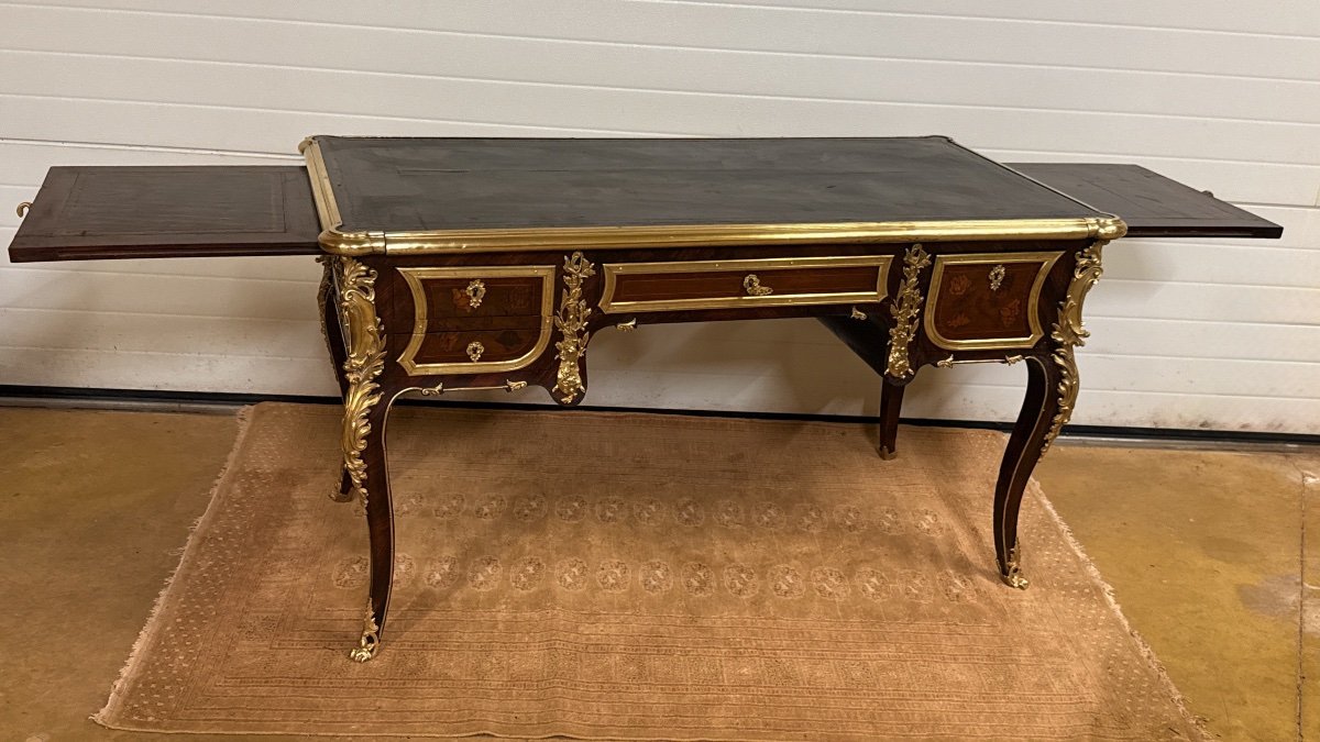 Floral Marquetry Desk, 19th Century -photo-8
