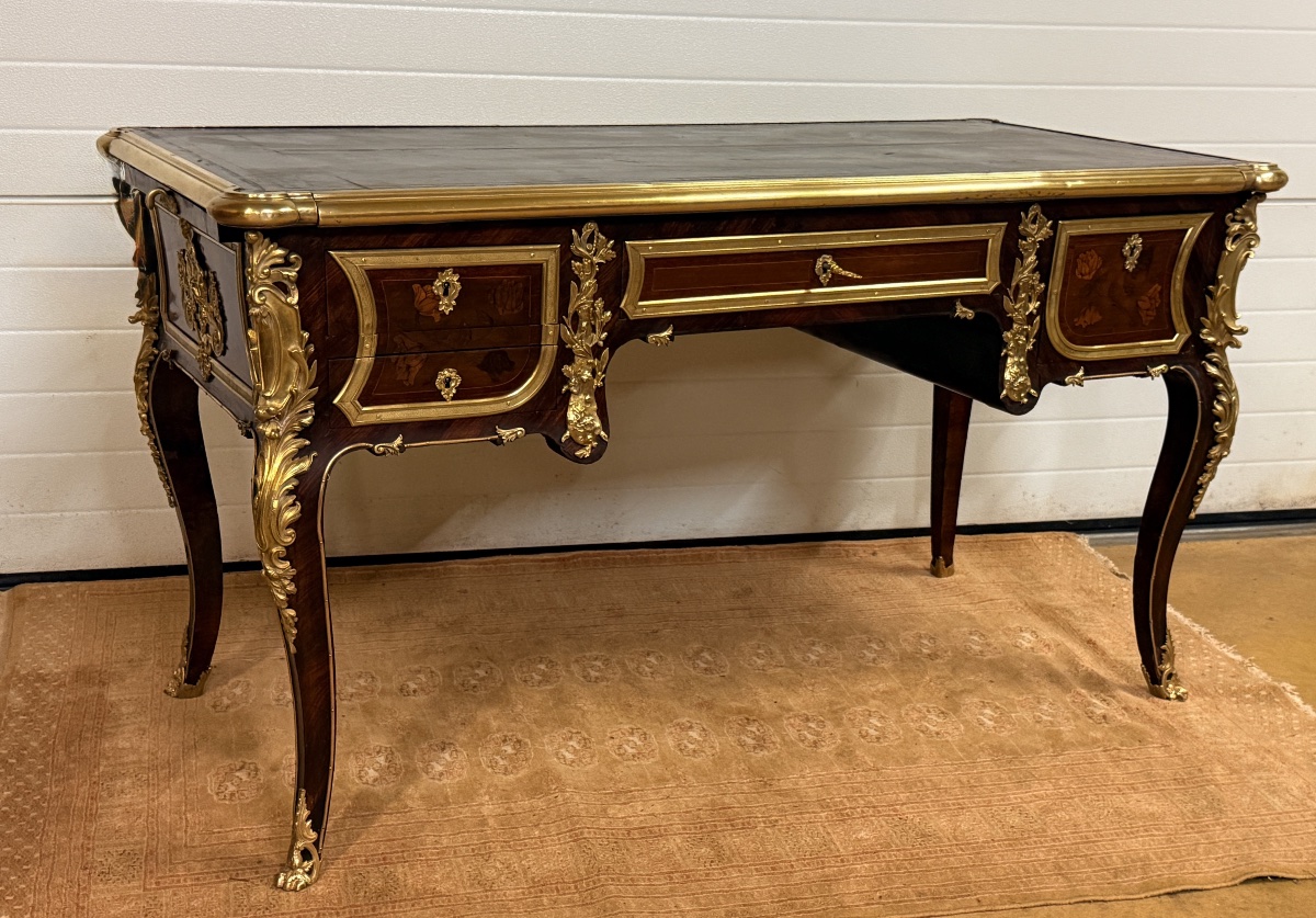 Floral Marquetry Desk, 19th Century 