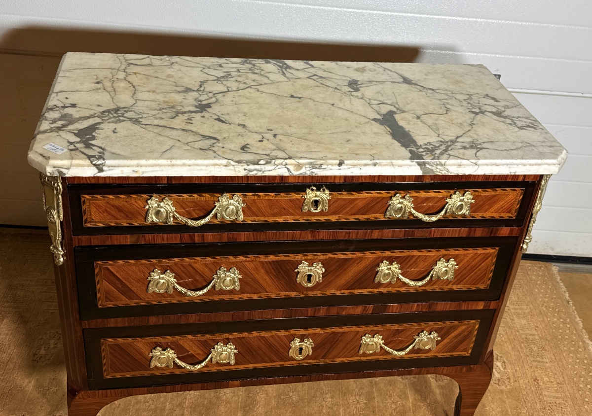 Transitional Chest Of Drawers, Stamped "jean Lapie," 18th Century -photo-3