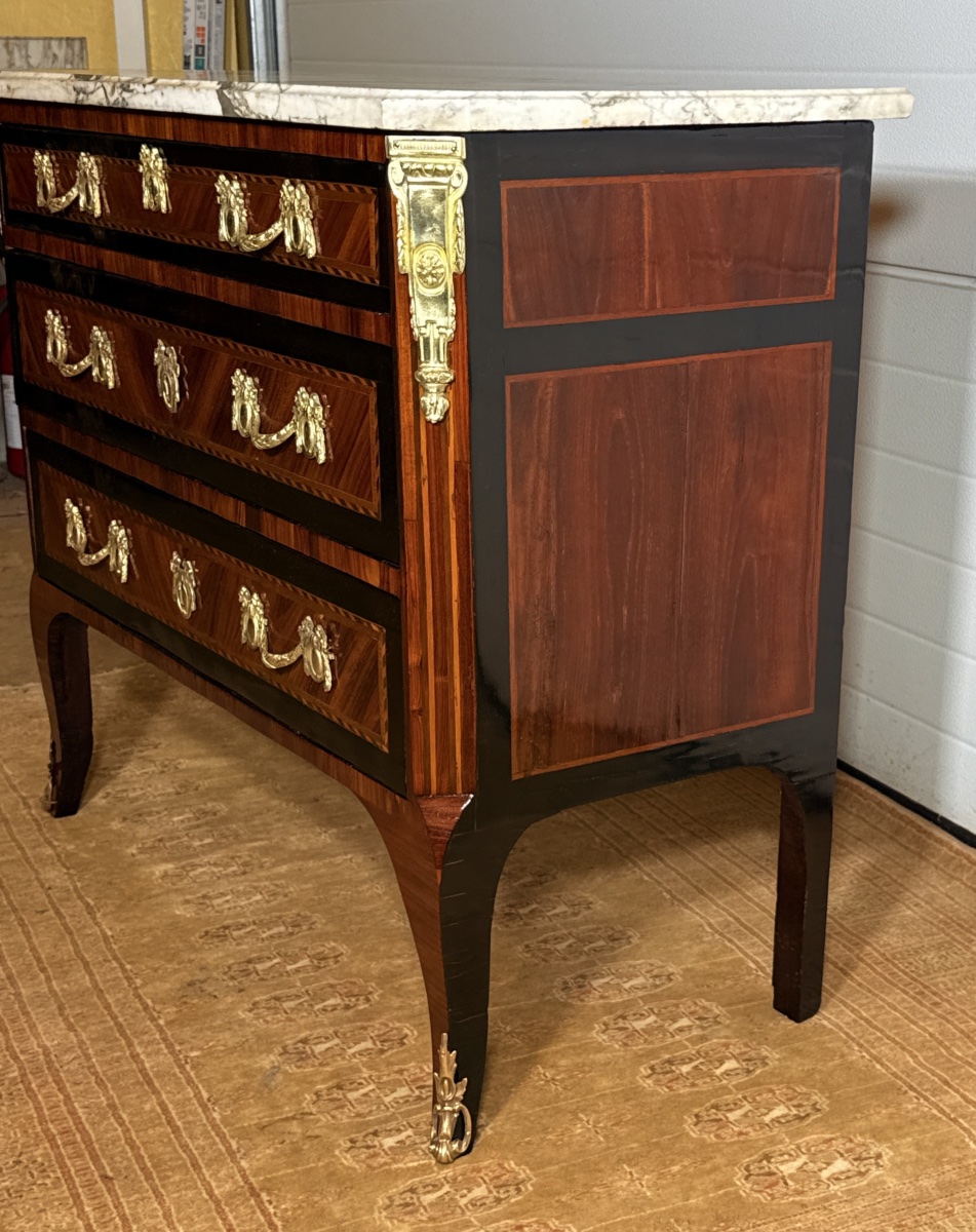 Transitional Chest Of Drawers, Stamped "jean Lapie," 18th Century -photo-4