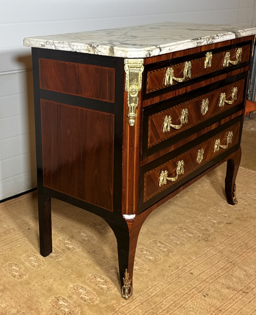 Transitional Chest Of Drawers, Stamped "jean Lapie," 18th Century -photo-5