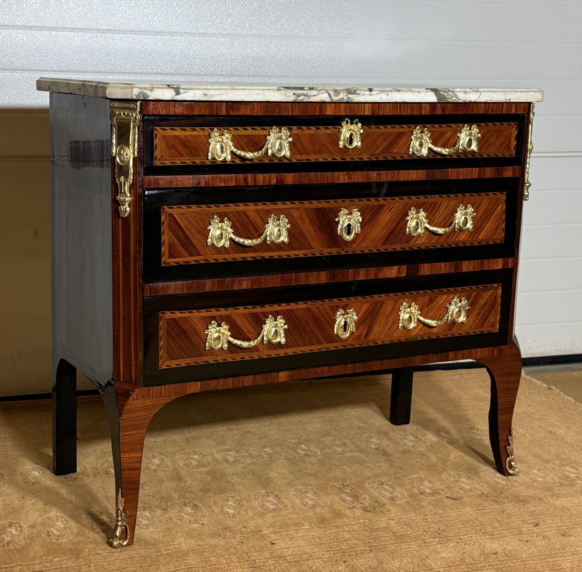 Transitional Chest Of Drawers, Stamped "jean Lapie," 18th Century -photo-2