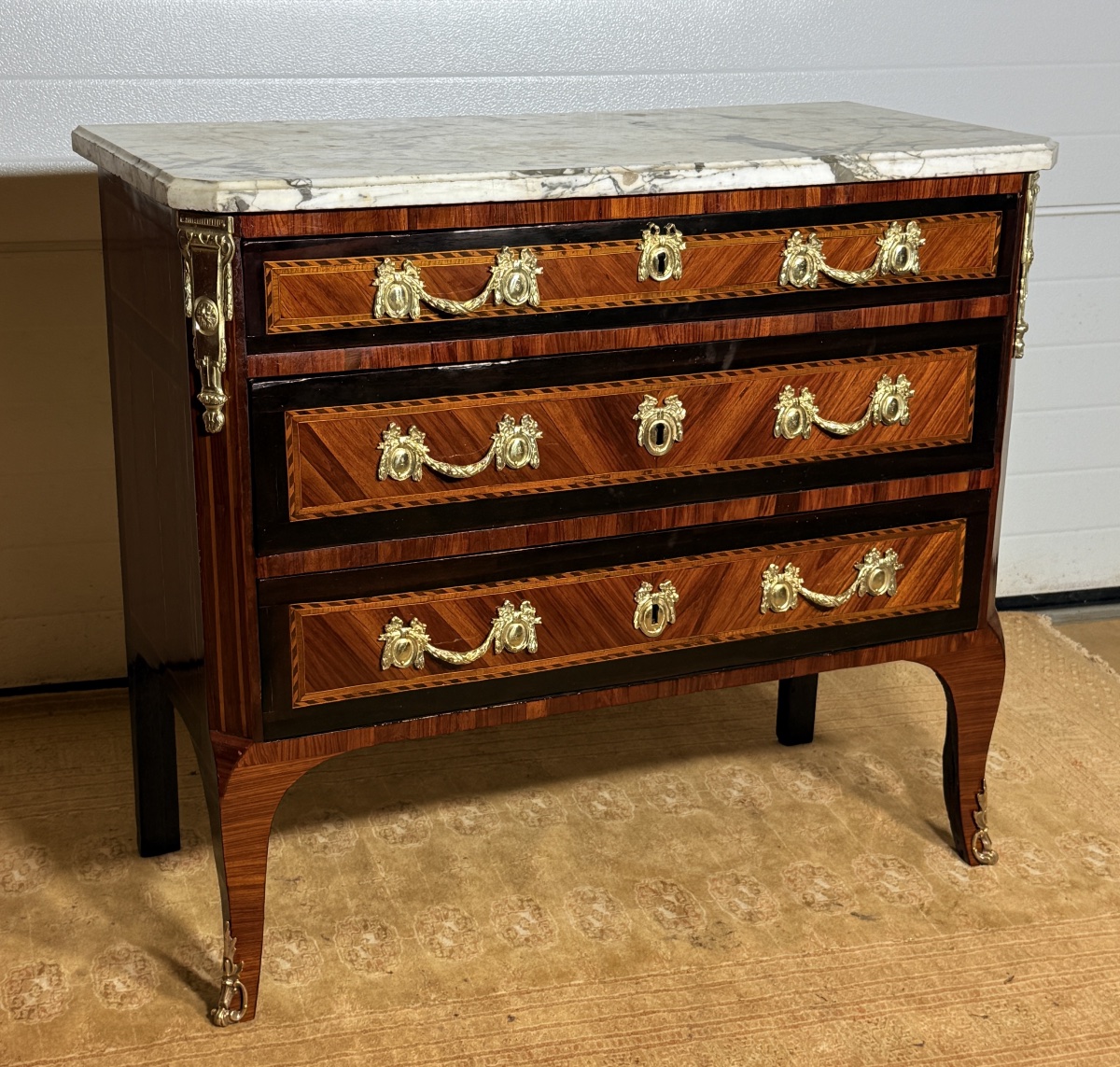 Transitional Chest Of Drawers, Stamped "jean Lapie," 18th Century 