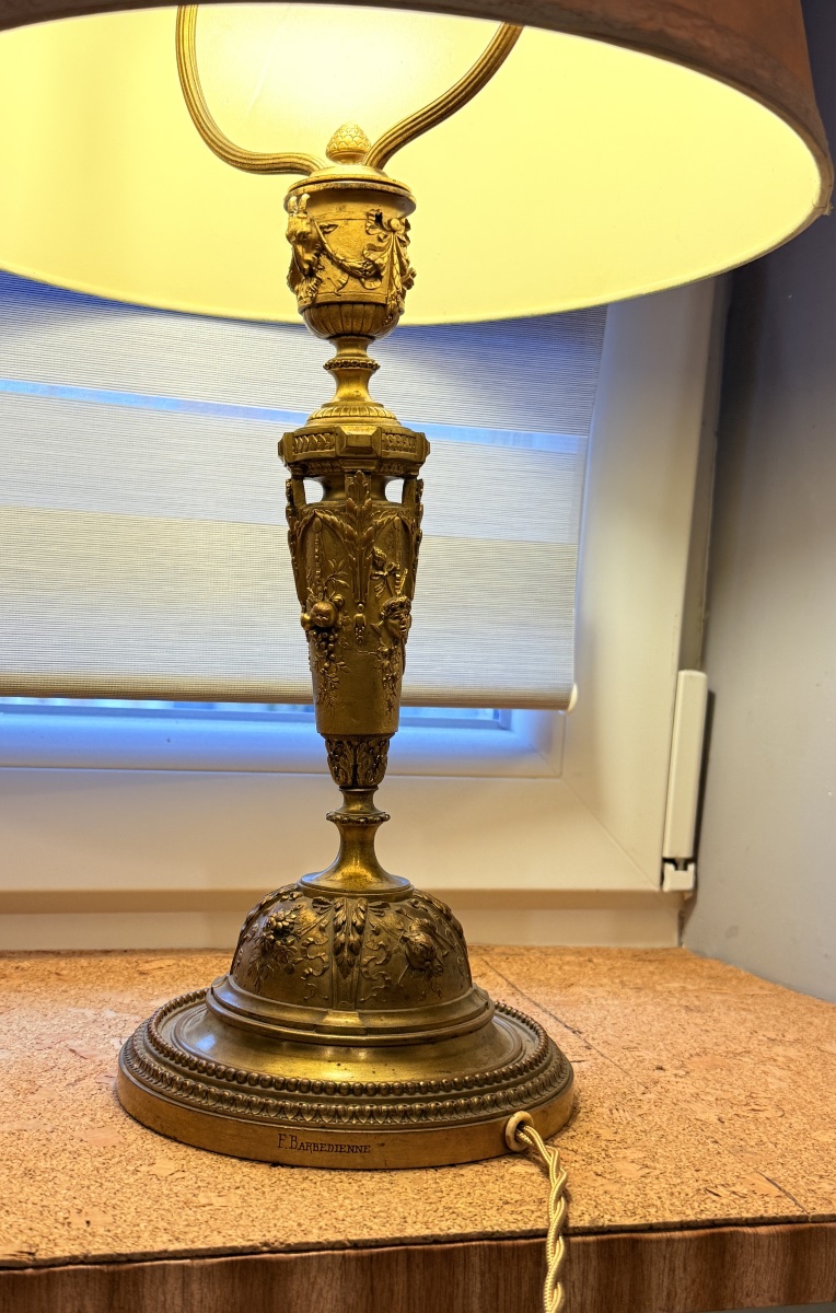 Bougeoir  en Bronze : Ferdinand BARBEDIENNE    57 CM -photo-2