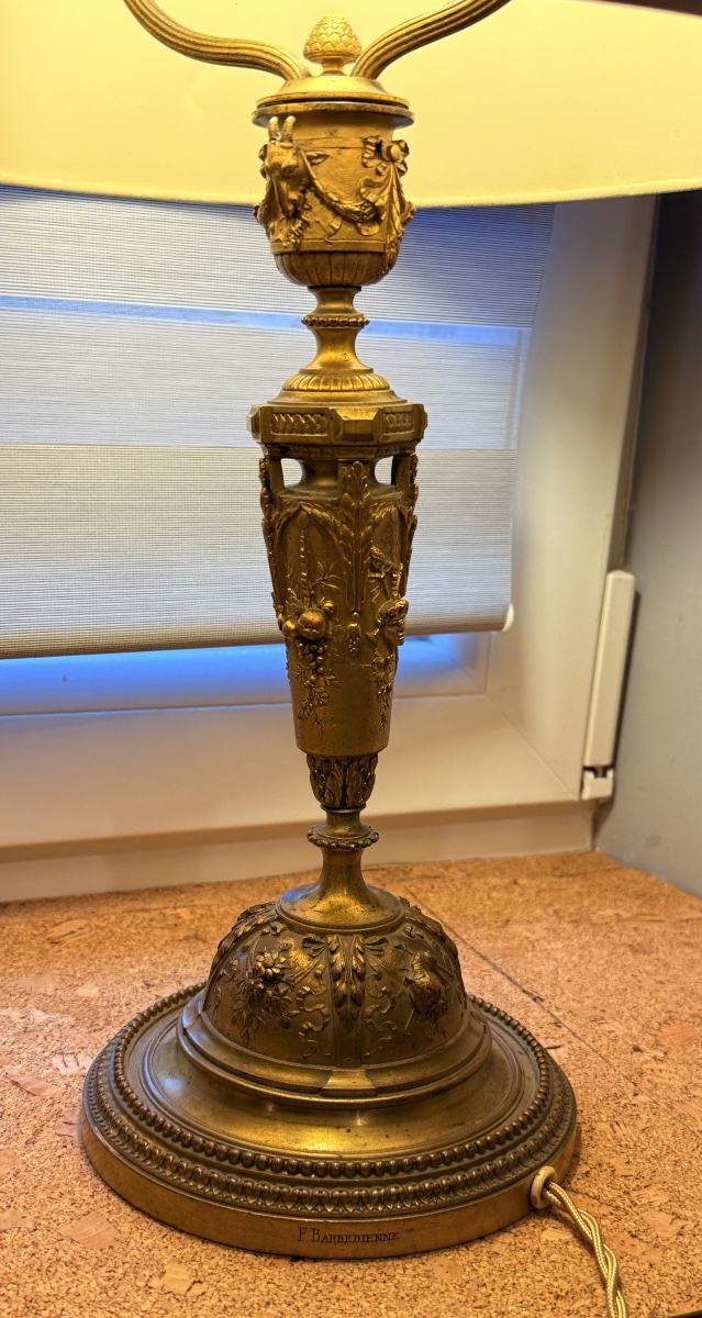 Bougeoir  en Bronze : Ferdinand BARBEDIENNE    57 CM -photo-7