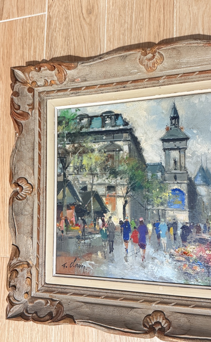 Quai aux Fleurs à Paris ,  signé Fernand CLAVER ( 1918-1961 )-photo-3