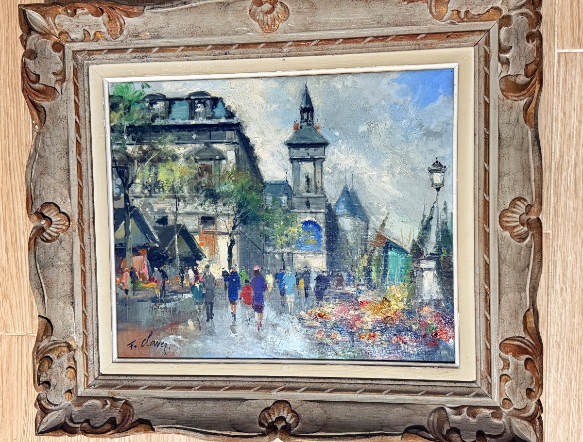 Quai aux Fleurs à Paris ,  signé Fernand CLAVER ( 1918-1961 )