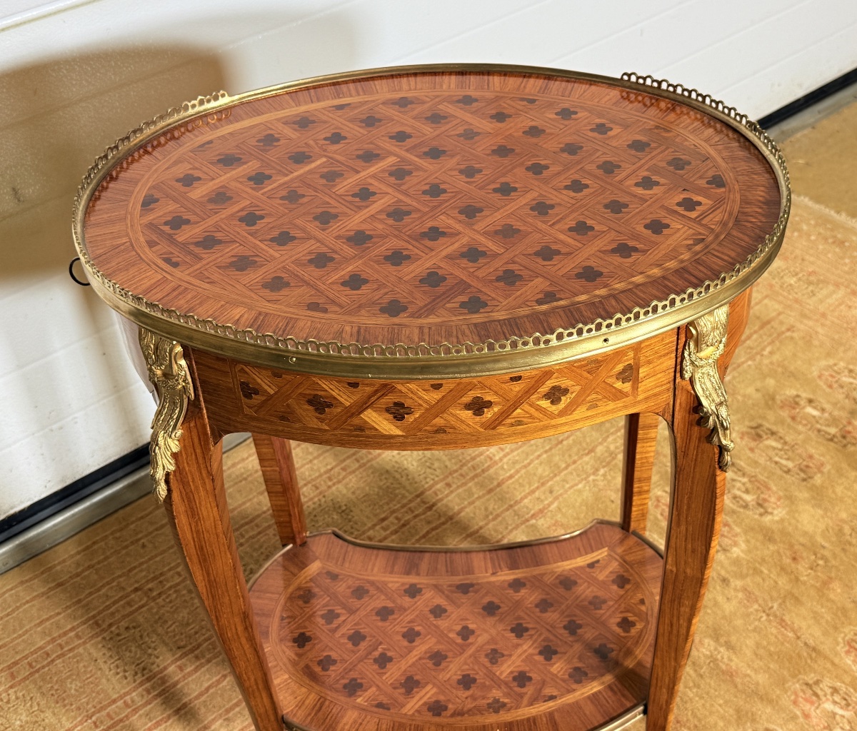 Louis XVI Writing Table In Marquetry, 19th Century 