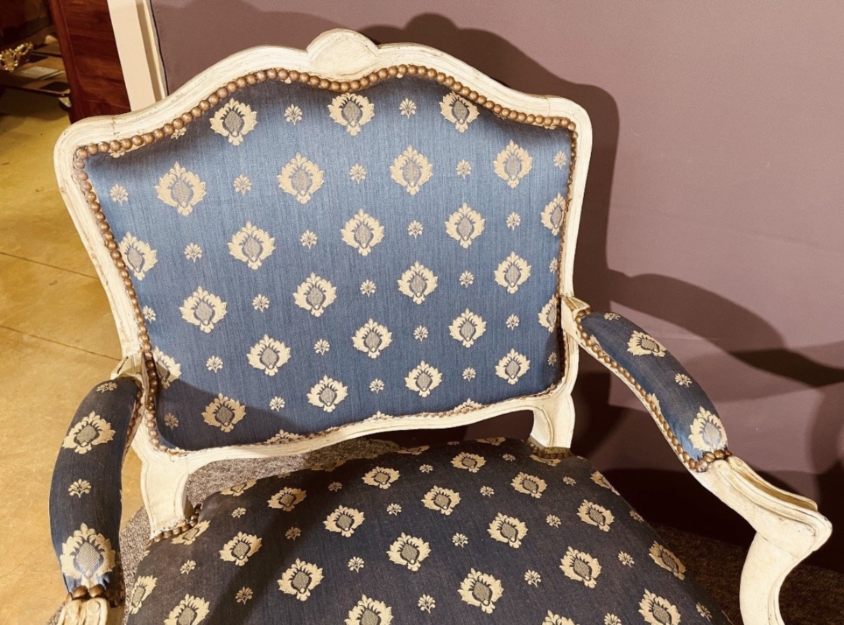 Paire de Fauteuils Louis XV , Époque XVIIIe Siècle -photo-2
