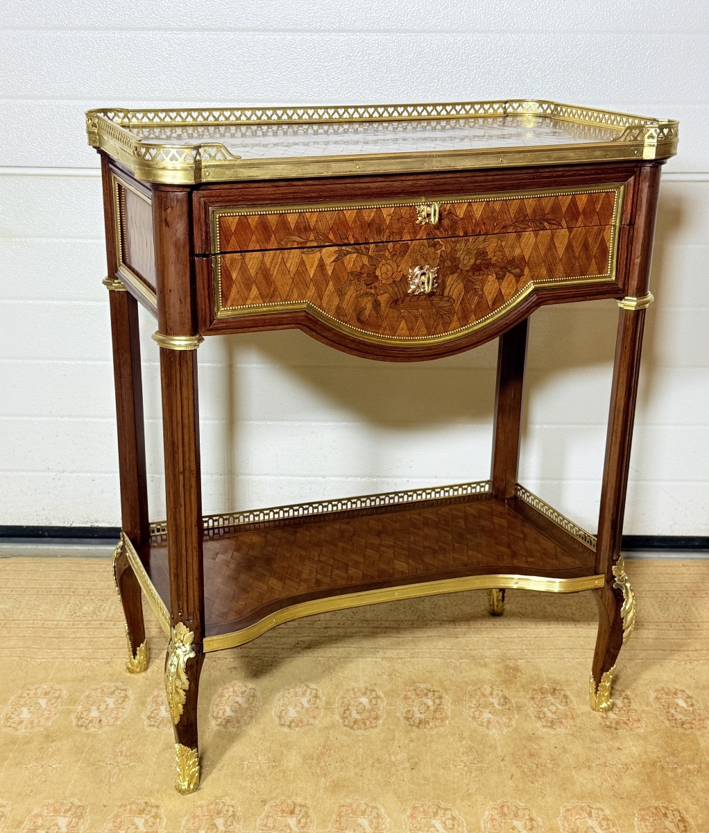 Table à Écrire en Marqueterie , Époque XIXe siècle -photo-2