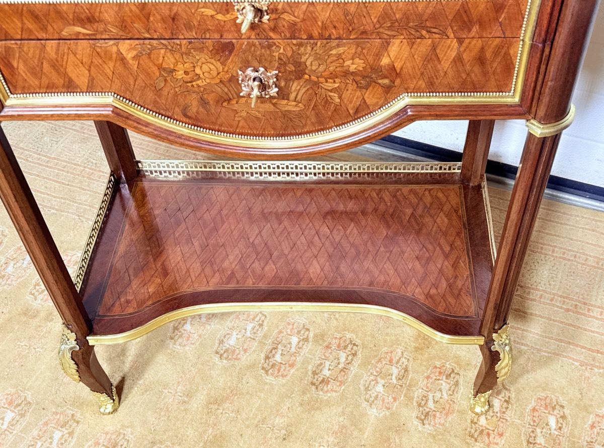 Table à Écrire en Marqueterie , Époque XIXe siècle -photo-3