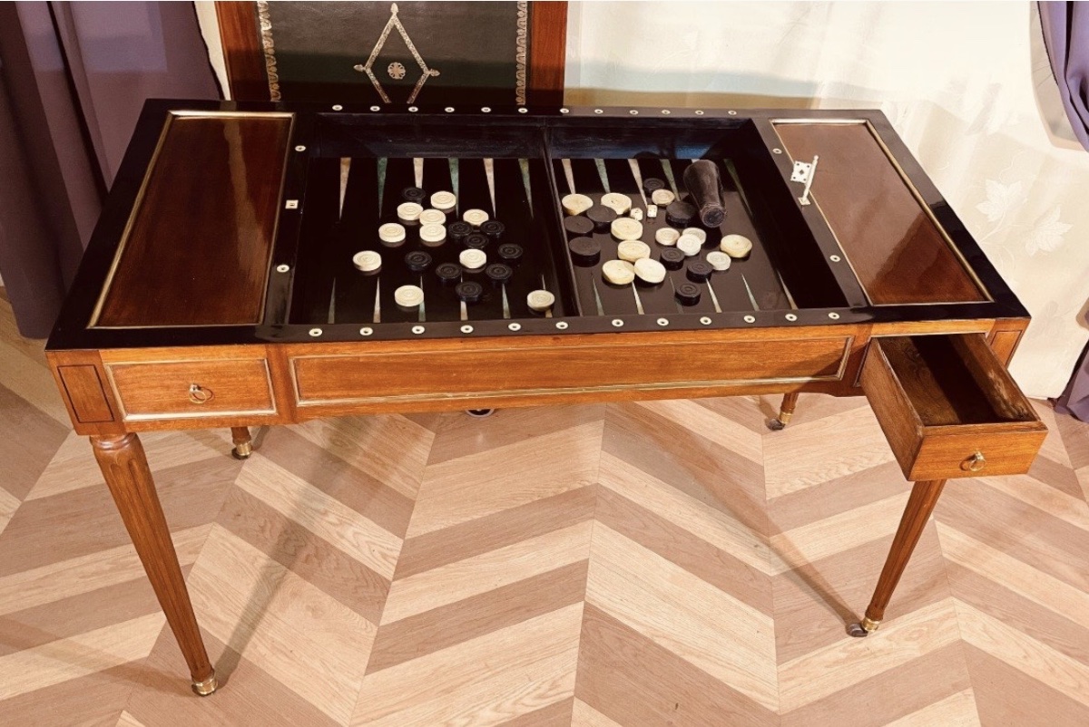 Tric Trac Table. Stamped “etienne Avril,” 18th Century -photo-3