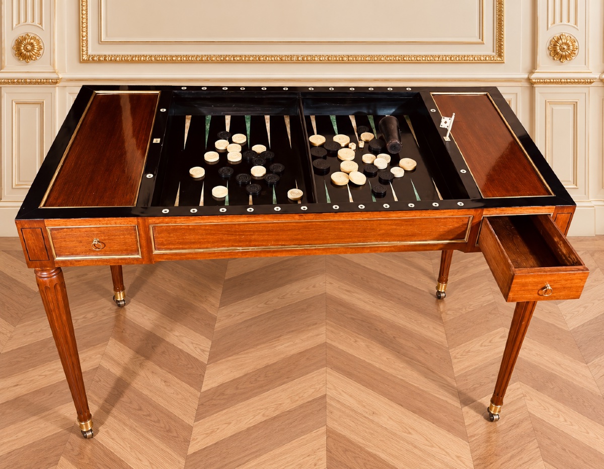 Tric Trac Table. Stamped “etienne Avril,” 18th Century -photo-2