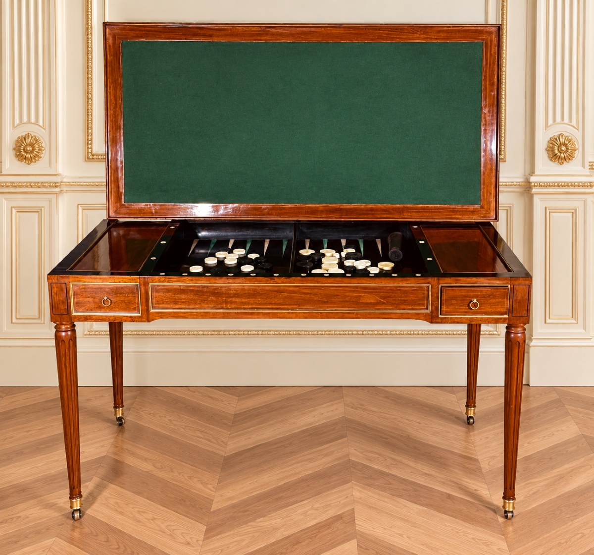 Tric Trac Table. Stamped “etienne Avril,” 18th Century -photo-3