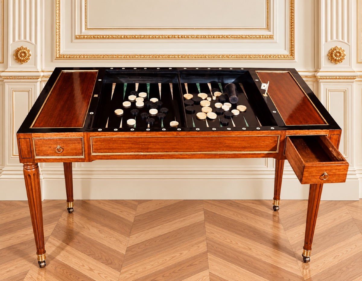 Tric Trac Table. Stamped “etienne Avril,” 18th Century -photo-4