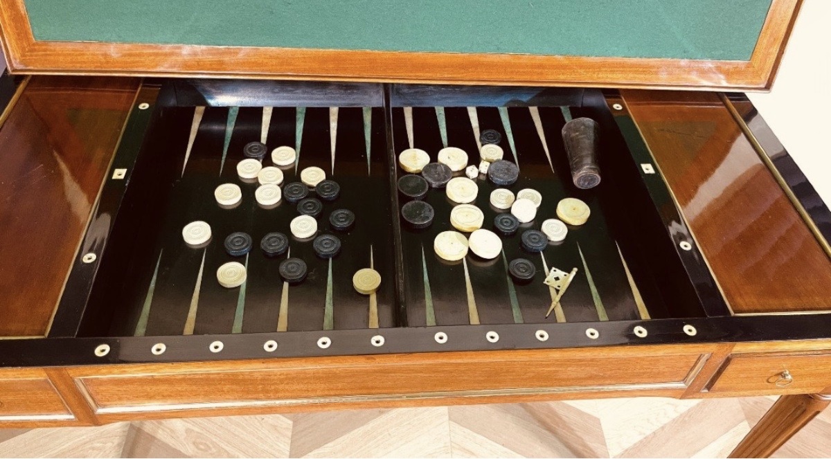 Tric Trac Table. Stamped “etienne Avril,” 18th Century -photo-1