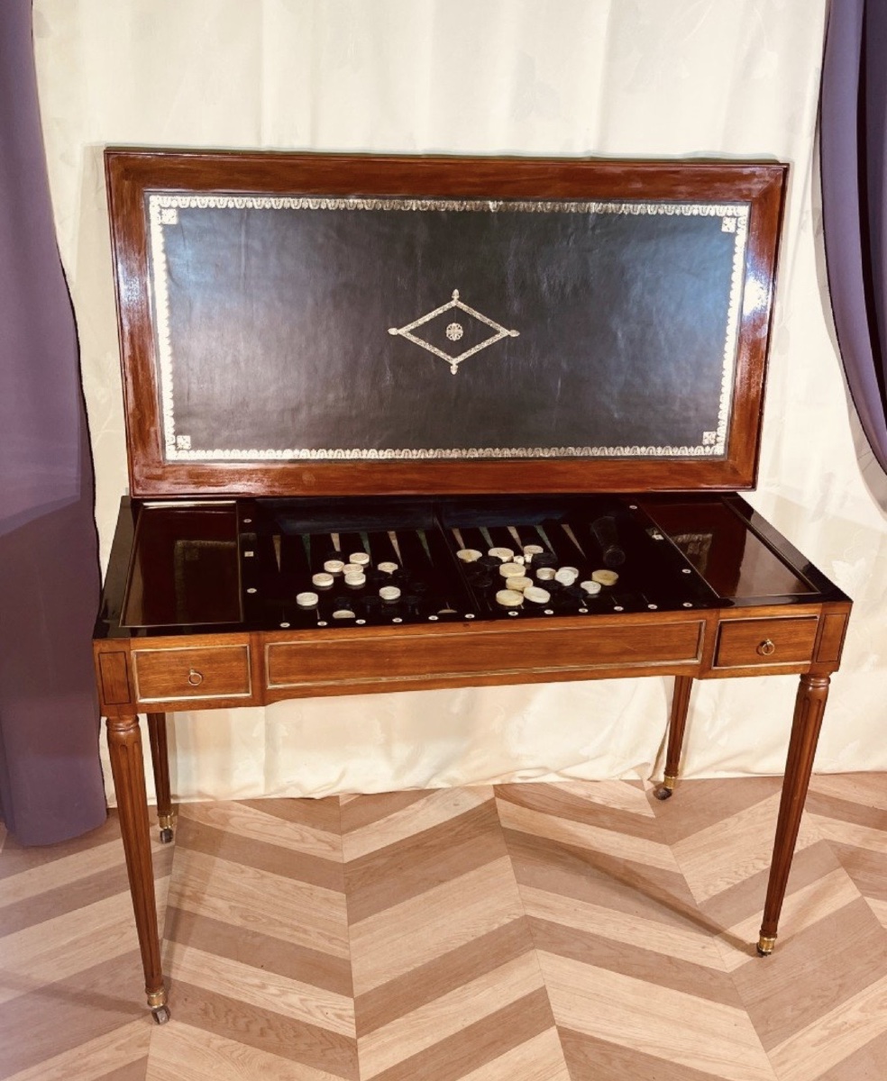 Tric Trac Table. Stamped “etienne Avril,” 18th Century -photo-4