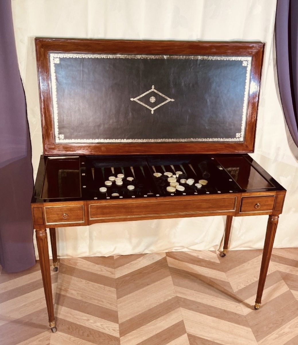 Tric Trac Table. Stamped “etienne Avril,” 18th Century -photo-5