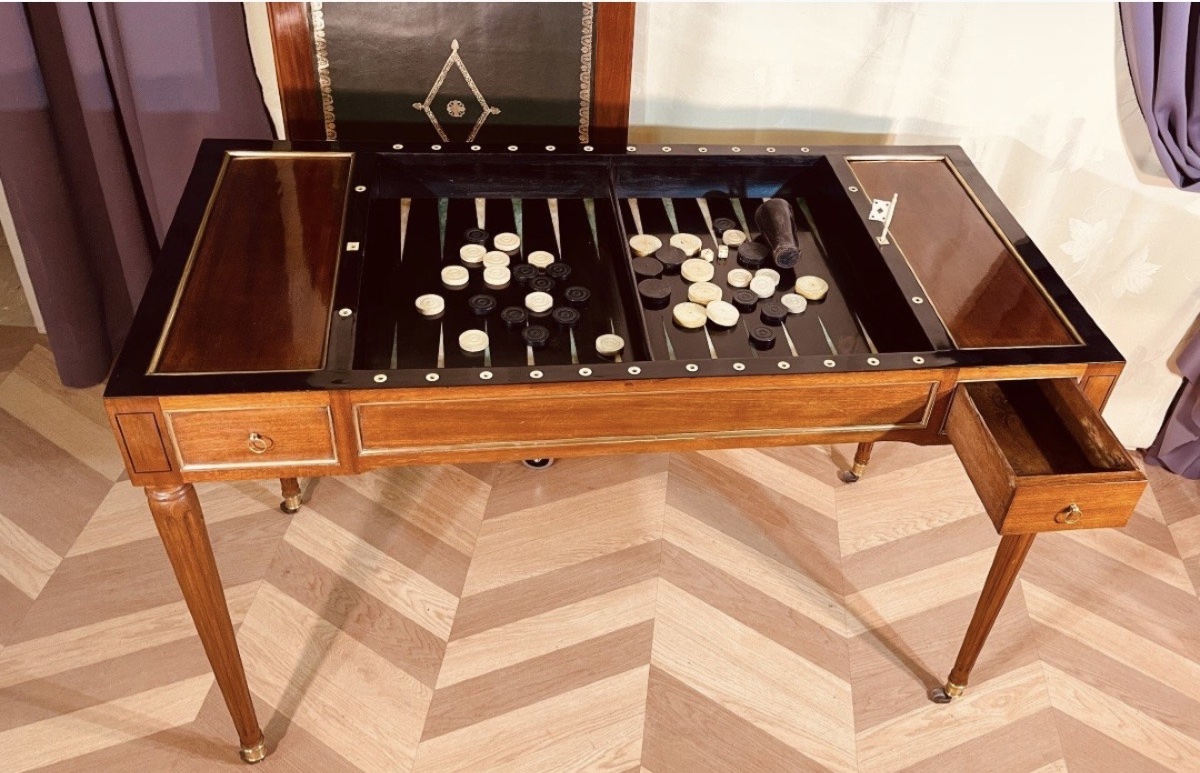 Tric Trac Table. Stamped “etienne Avril,” 18th Century -photo-7