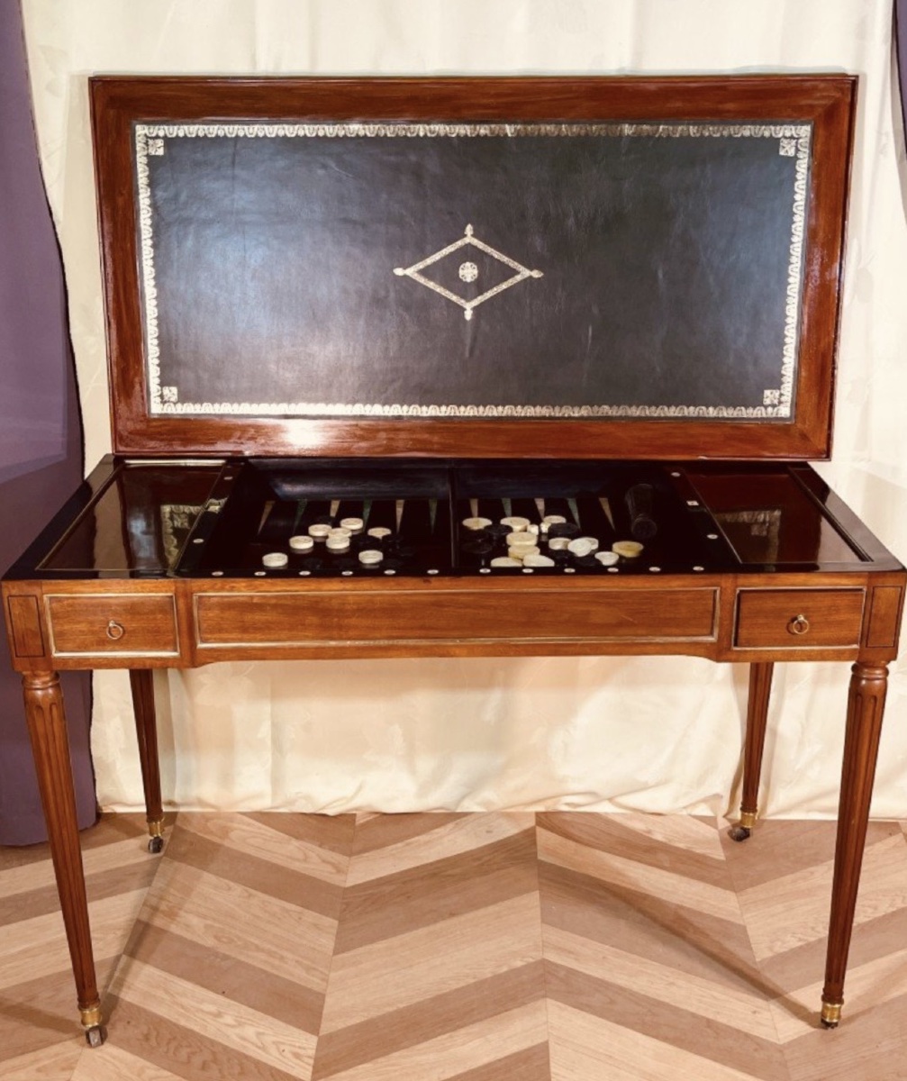 Tric Trac Table. Stamped “etienne Avril,” 18th Century 