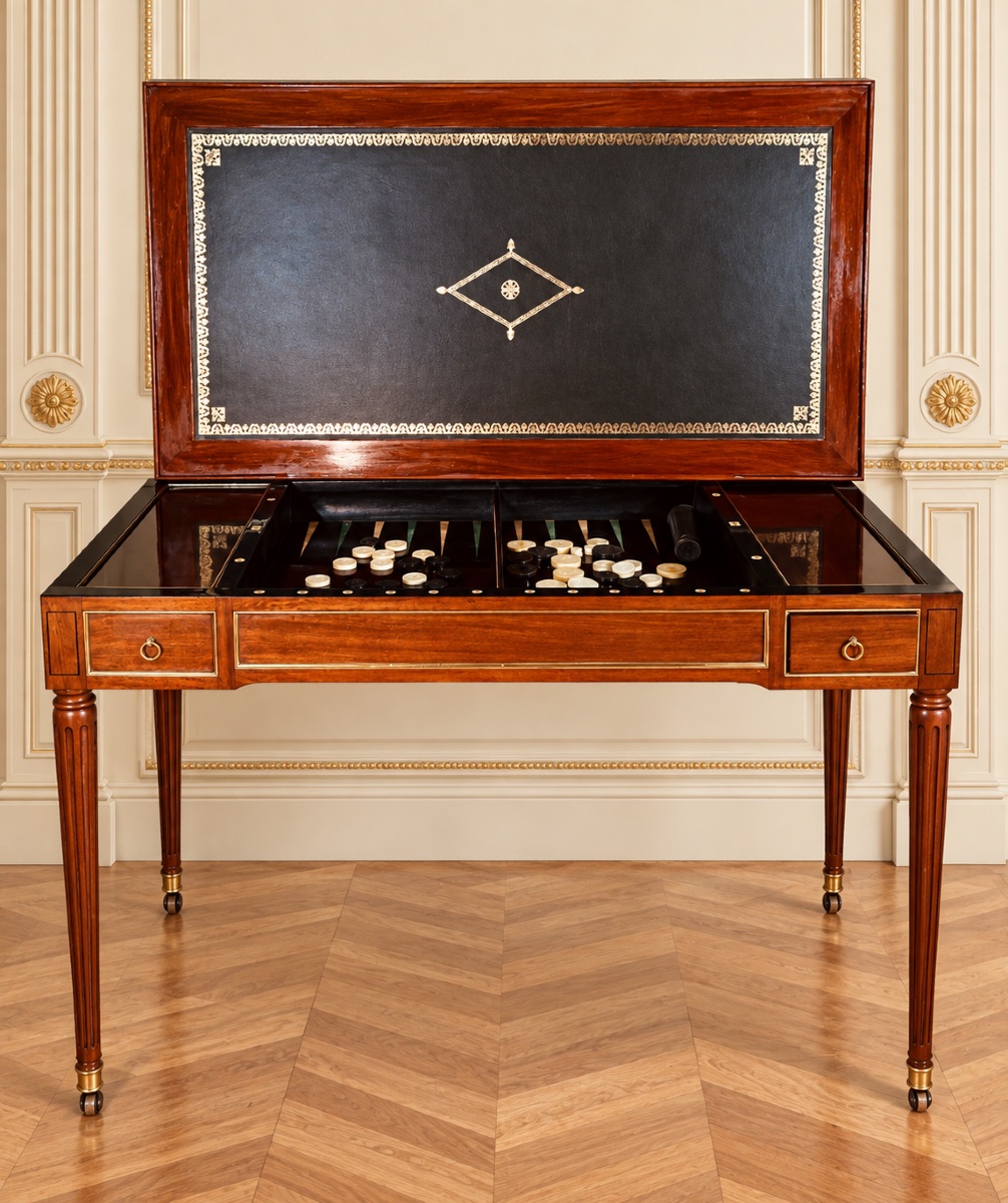 Tric Trac Table. Stamped “etienne Avril,” 18th Century 