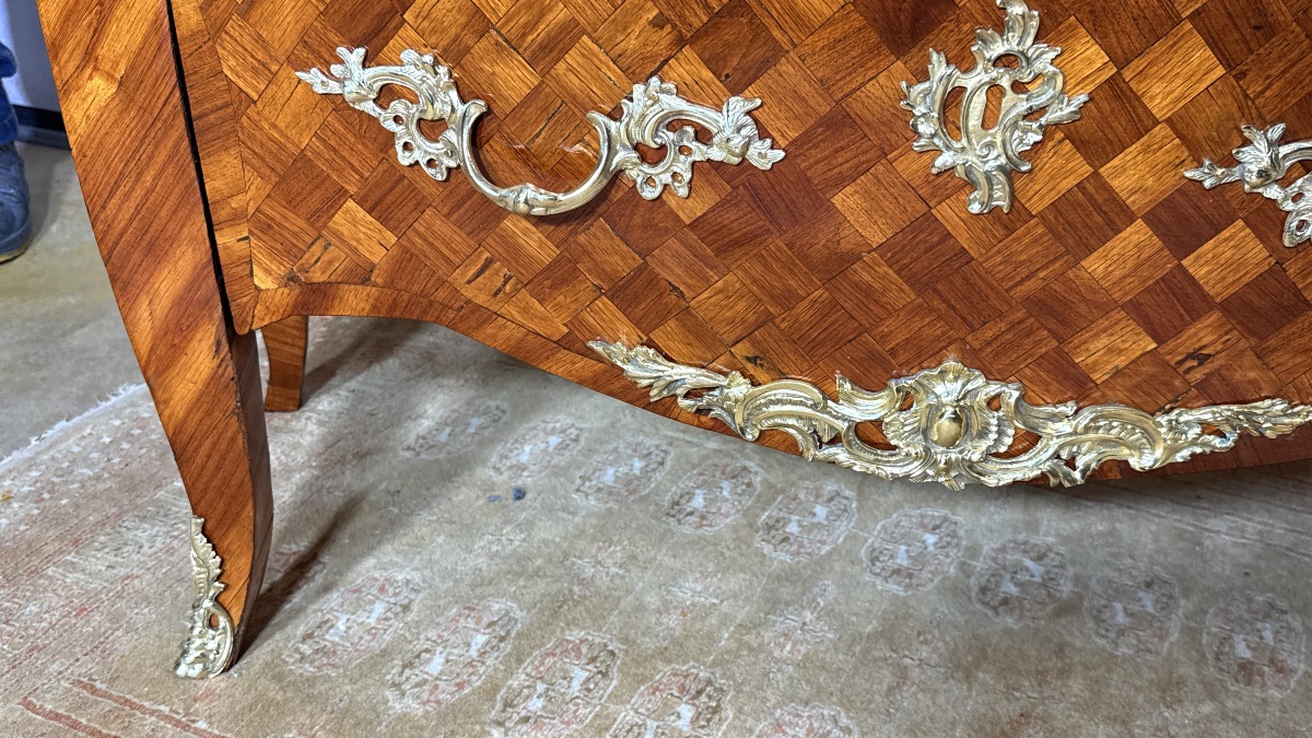 Commode Galbée Louis XV , Époque XVIIIe Siècle -photo-7