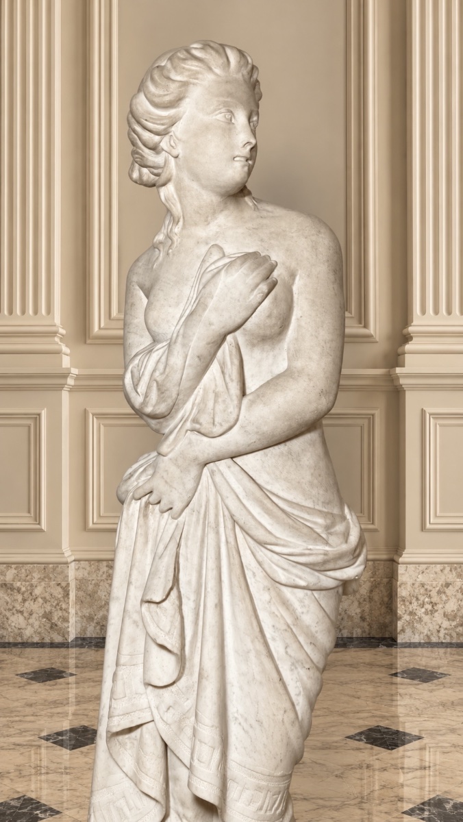Pair Of Marble Statues, 123 Cm, 19th Century -photo-4