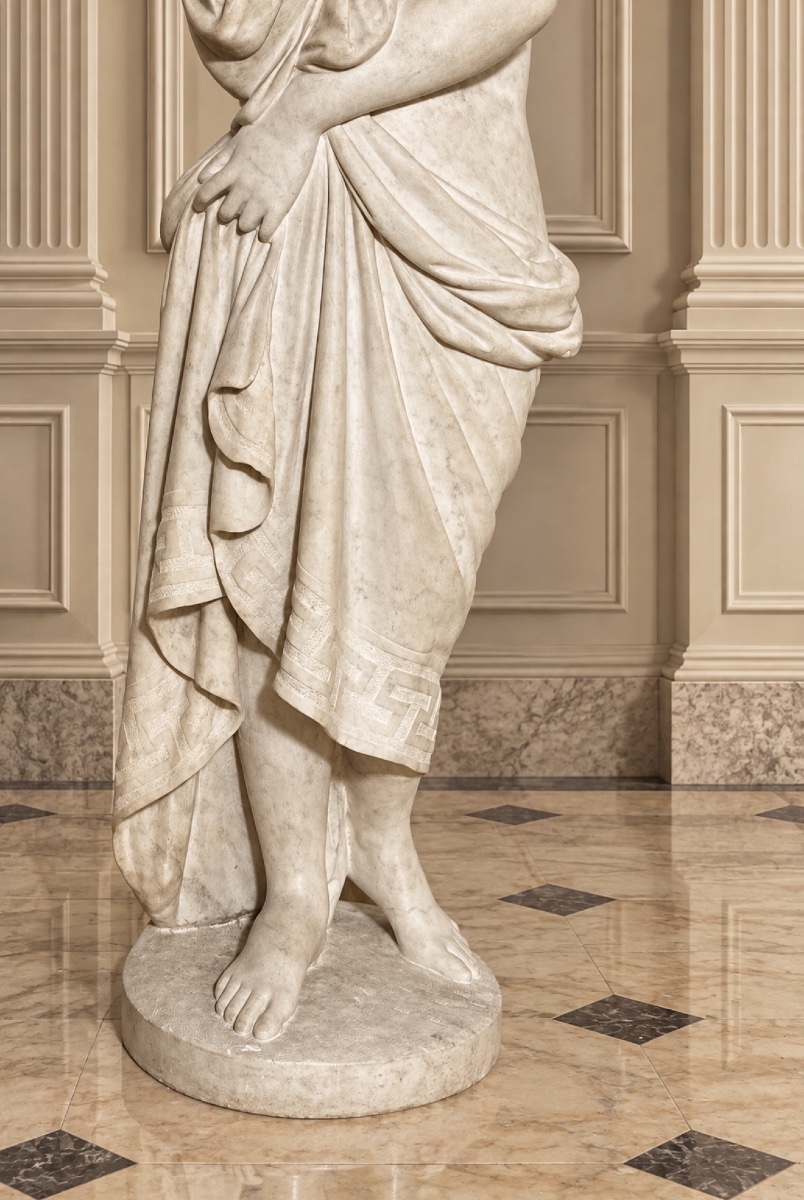Pair Of Marble Statues, 123 Cm, 19th Century -photo-3