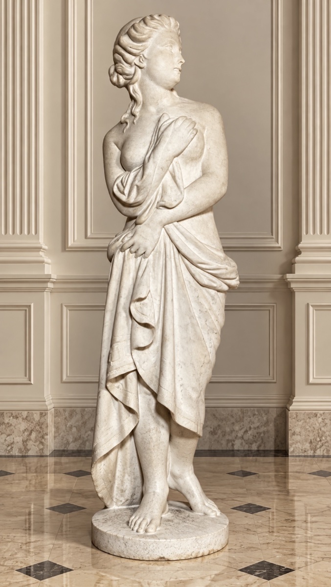 Pair Of Marble Statues, 123 Cm, 19th Century -photo-6