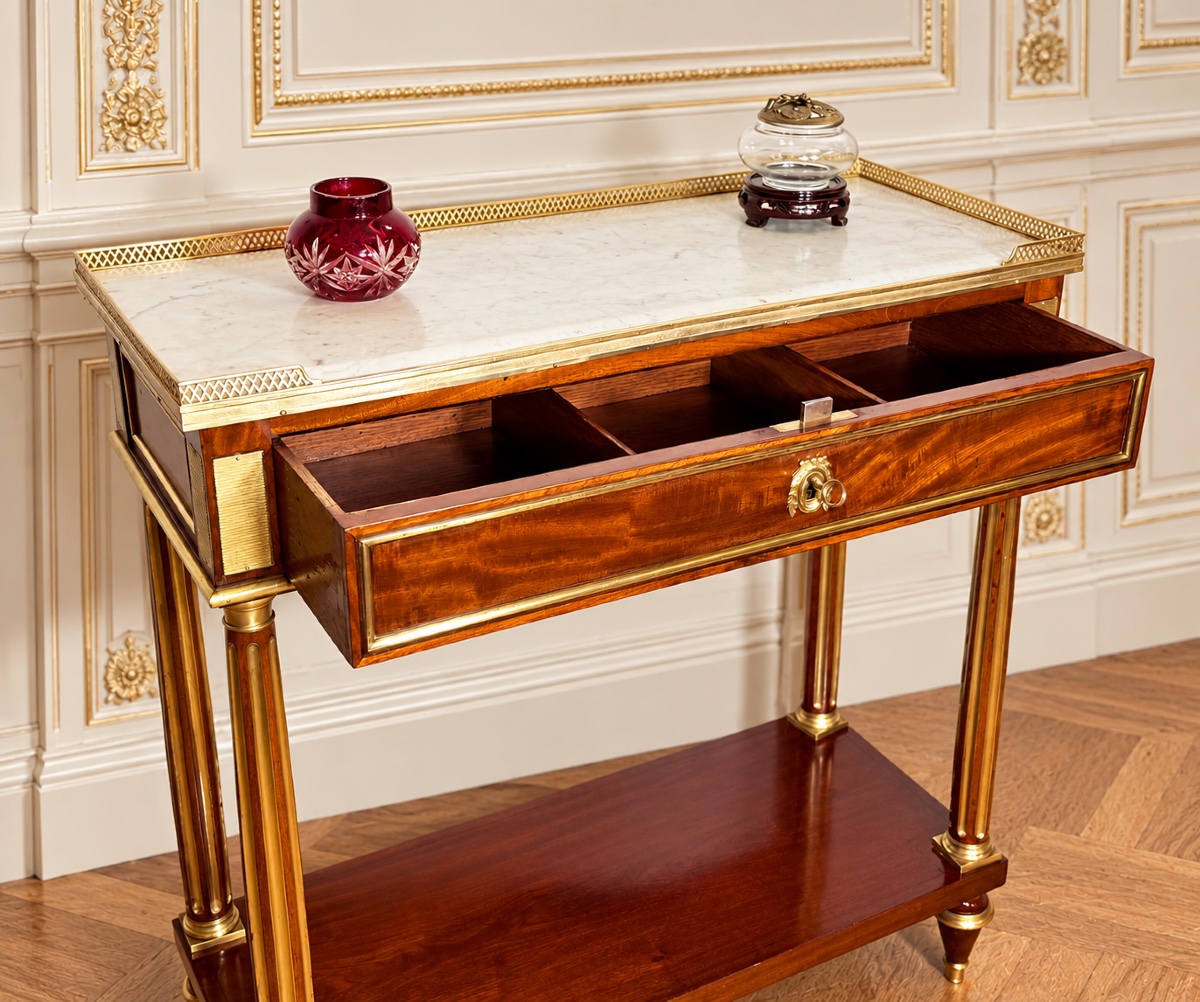 Louis XVI Console Table, Mahogany, 18th Century -photo-2