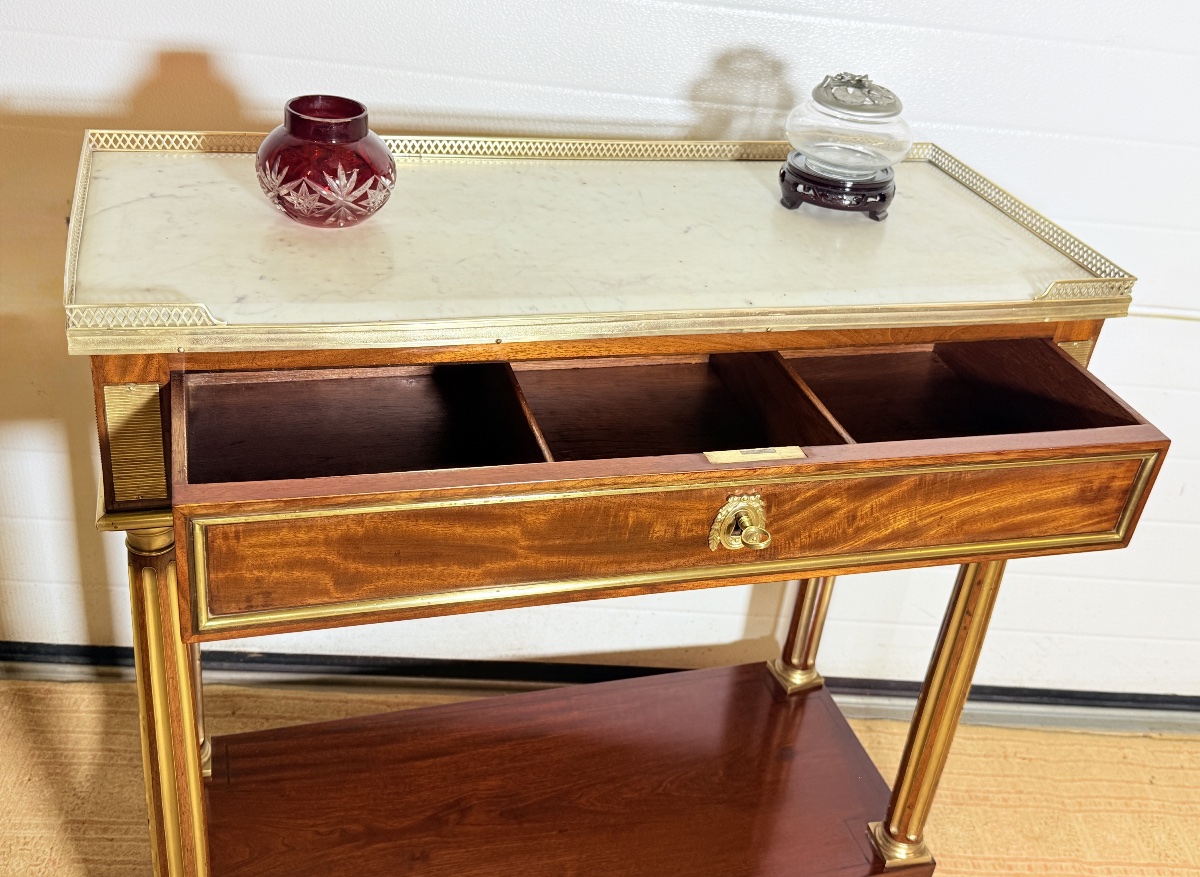 Louis XVI Console Table, Mahogany, 18th Century -photo-4