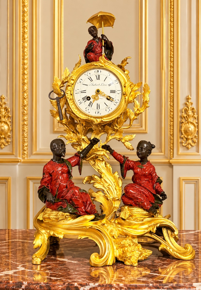 Garniture aux Chinois , cadran signé Imbert L’Ainé-photo-3