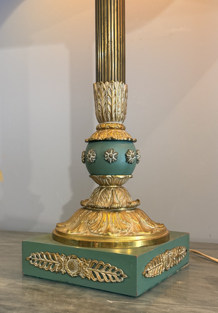 Paire d’importantes lampes en Tôle peinte , 91 CM , XIXe Siècle -photo-4