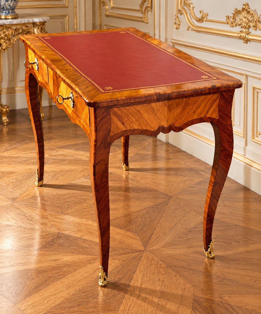 Louis XV-style Flat-topped Desk, 18th Century -photo-2