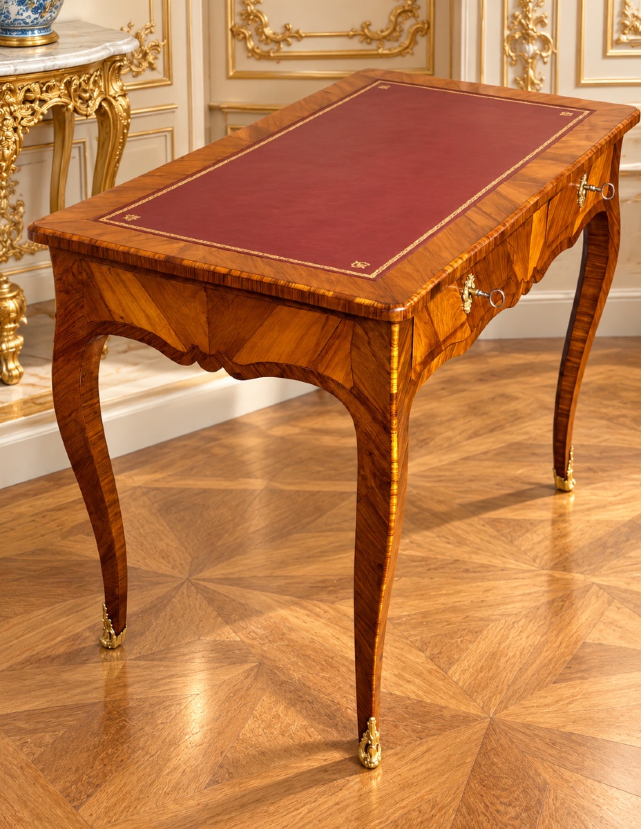 Louis XV-style Flat-topped Desk, 18th Century -photo-3