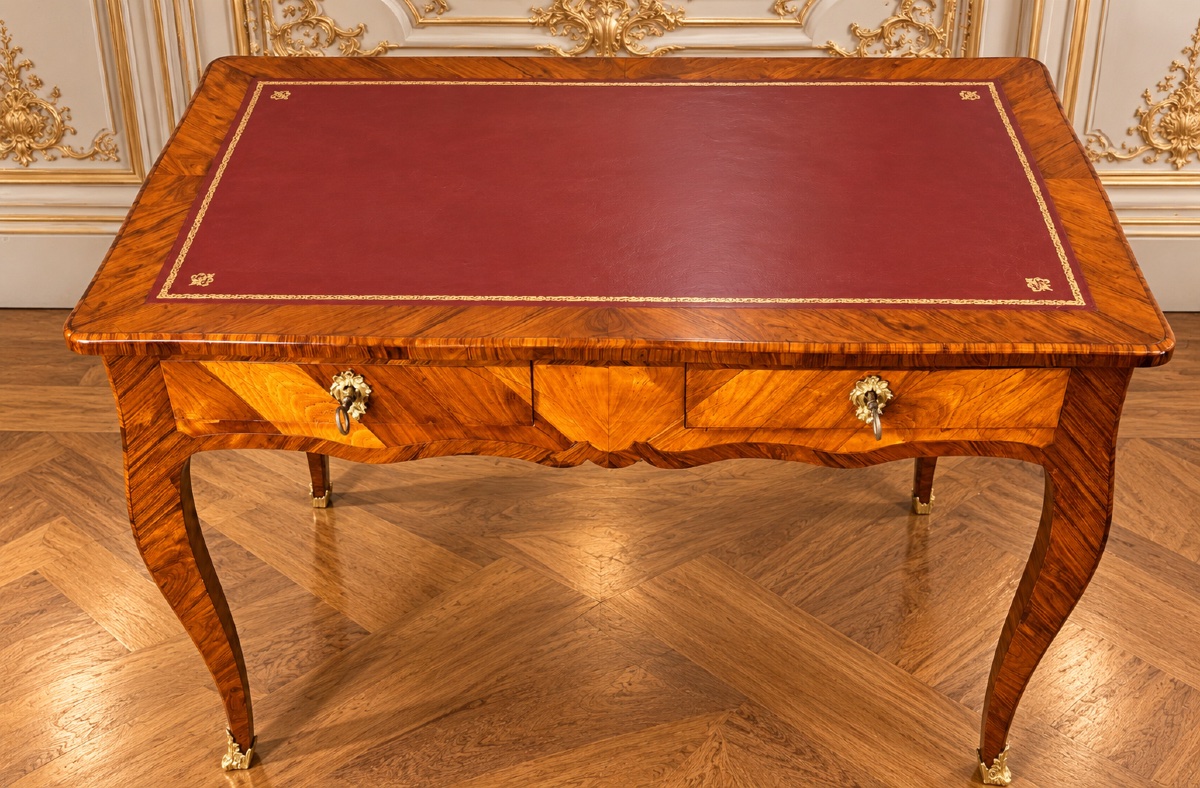 Louis XV-style Flat-topped Desk, 18th Century -photo-4