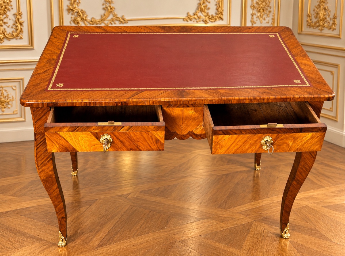 Louis XV-style Flat-topped Desk, 18th Century -photo-1
