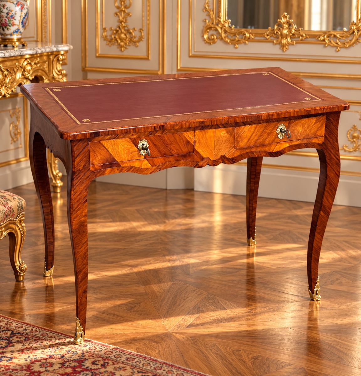 Louis XV-style Flat-topped Desk, 18th Century -photo-4