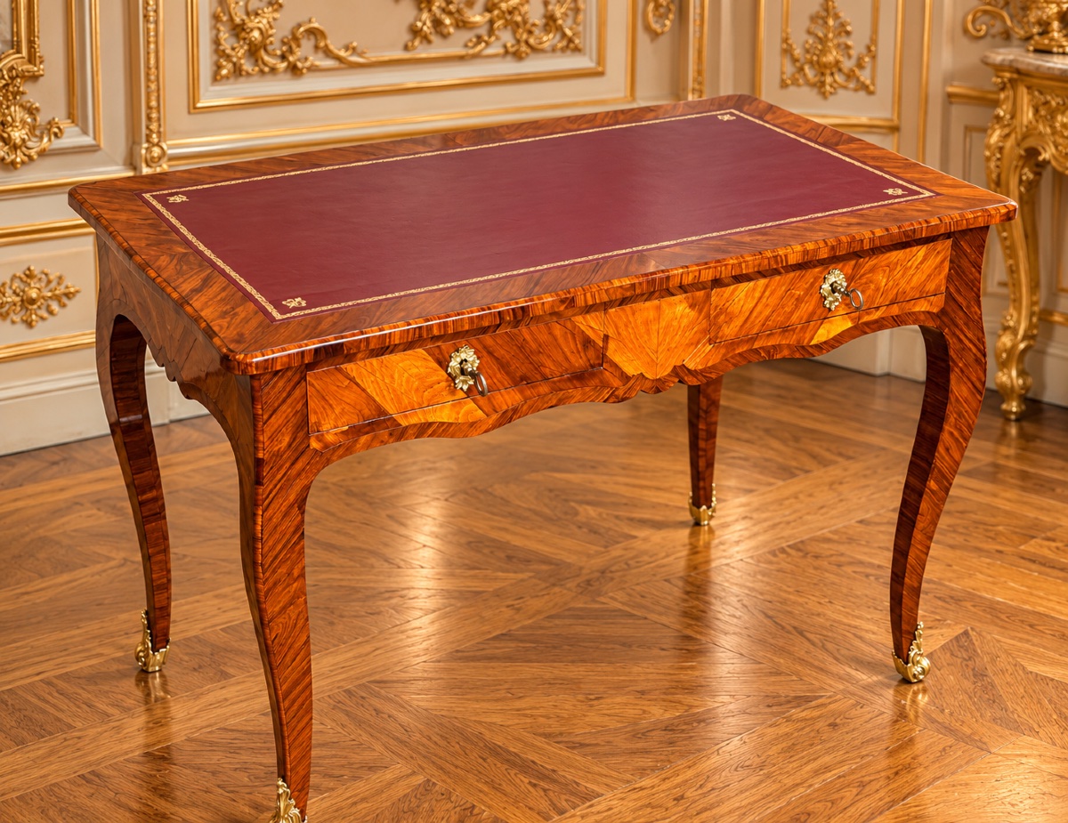 Louis XV-style Flat-topped Desk, 18th Century -photo-6
