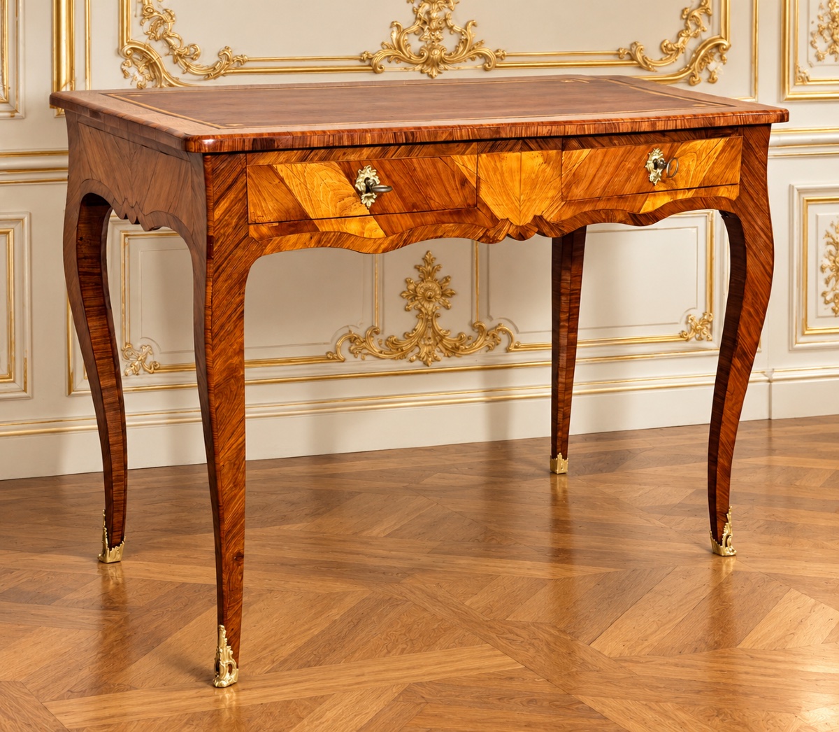 Louis XV-style Flat-topped Desk, 18th Century 