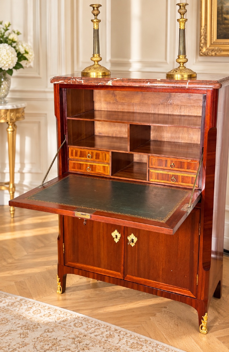 Secrétaire Louis XVI , Estampillé STUMFF , Époque XVIIIe Siècle -photo-2