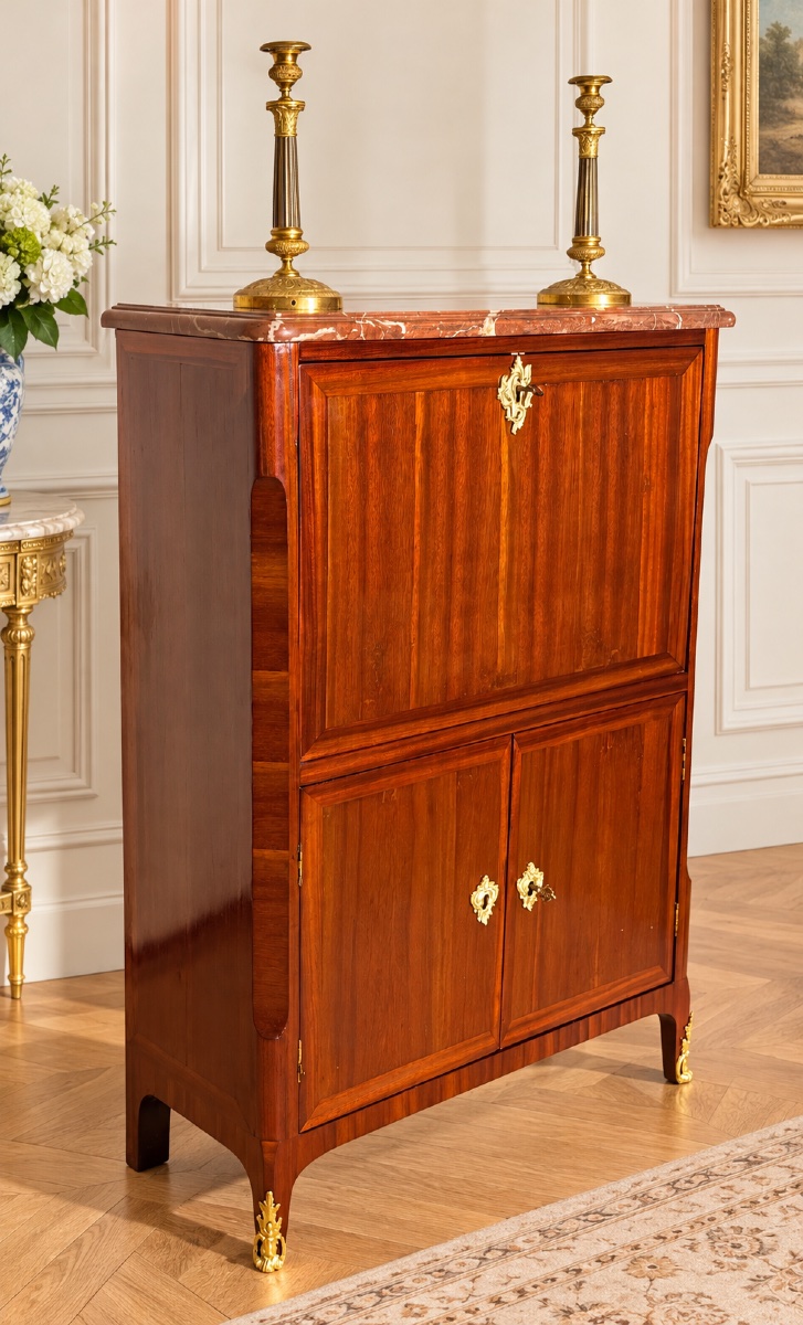 Secrétaire Louis XVI , Estampillé STUMFF , Époque XVIIIe Siècle -photo-2