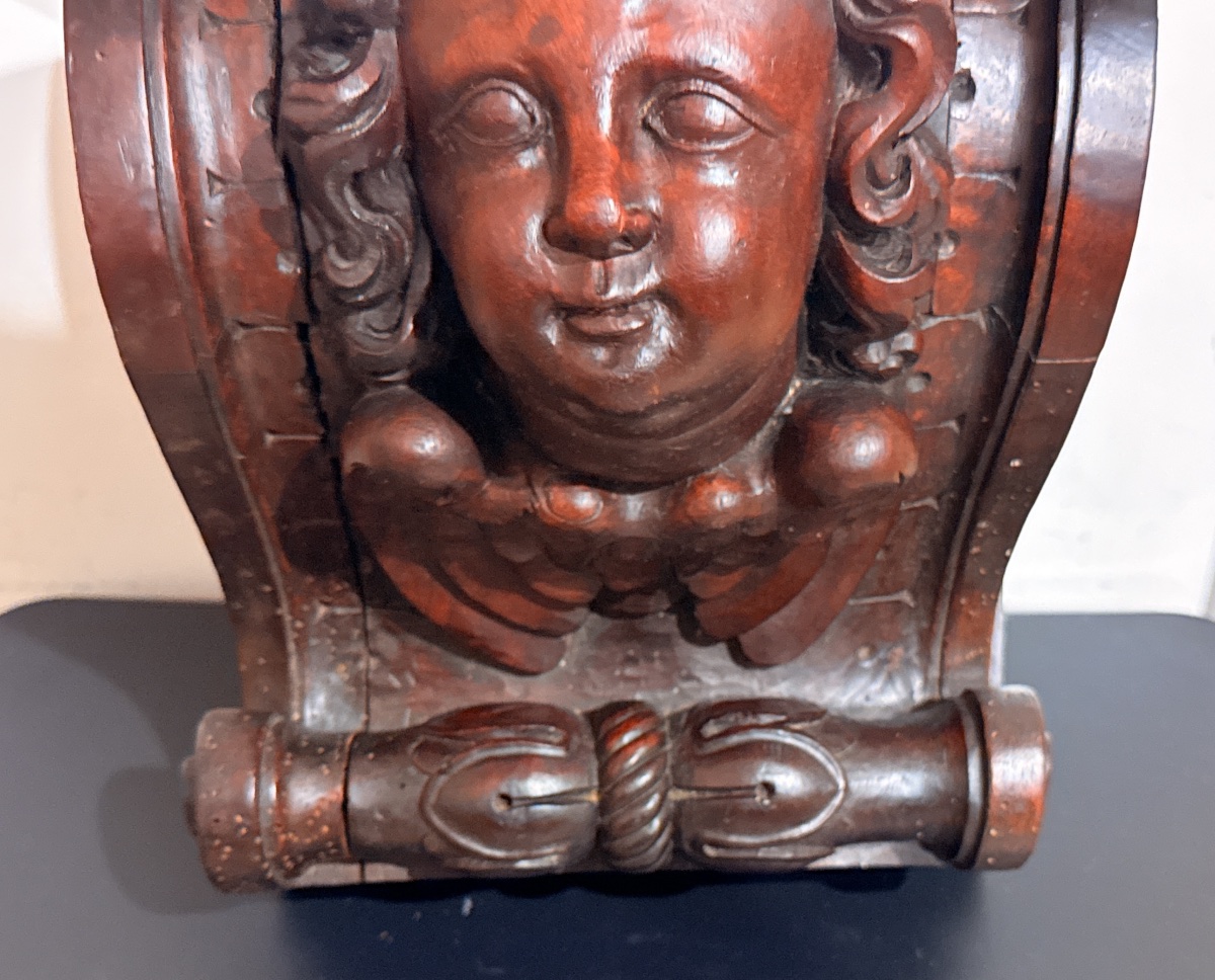 "putto Head" Wall Sconce, 18th Century -photo-4