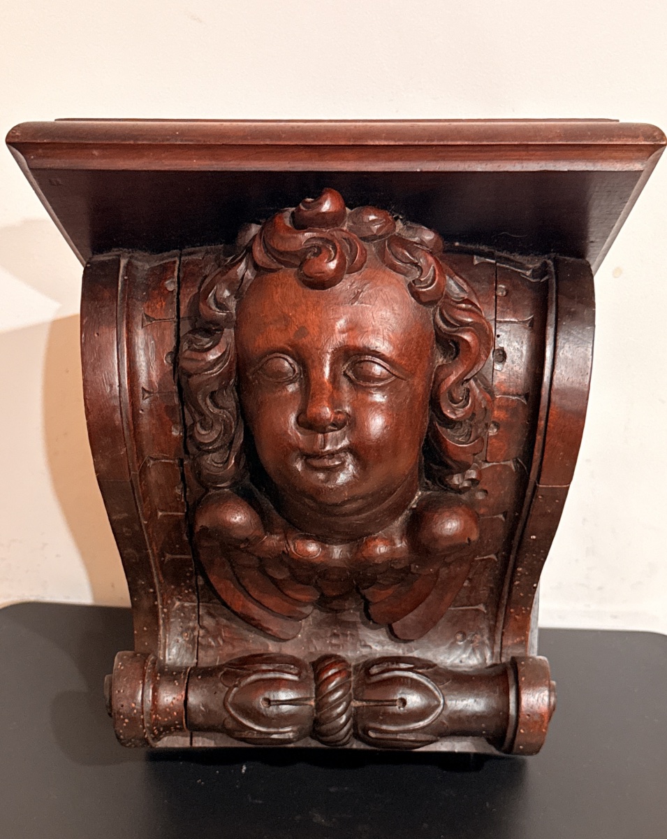 "putto Head" Wall Sconce, 18th Century -photo-2