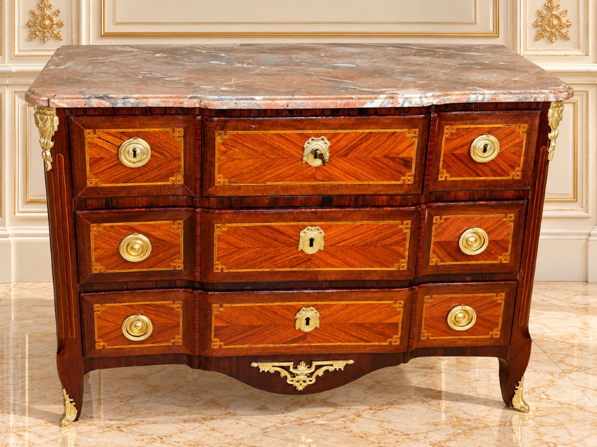 Commode à Ressaut , Estampillée REIZELL , Époque XVIIIe Siècle -photo-2