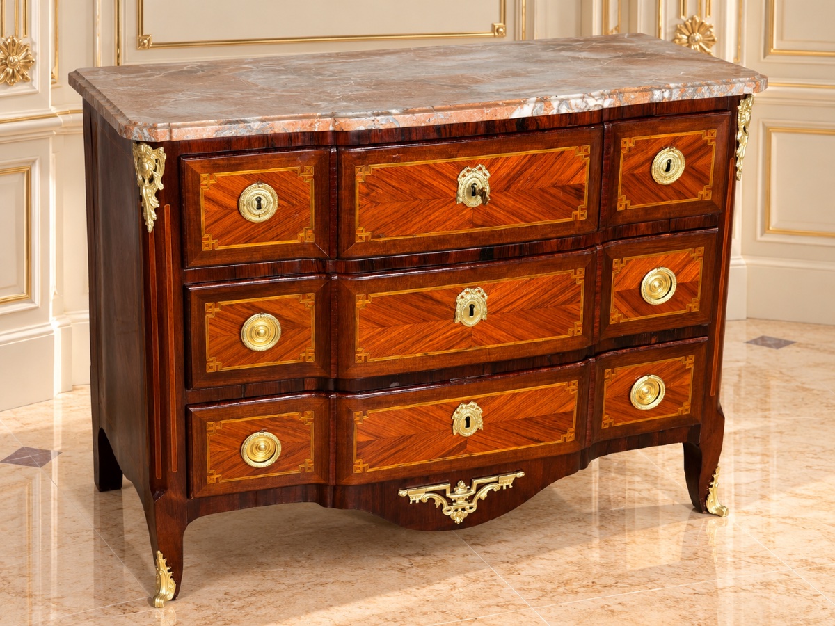 Commode à Ressaut , Estampillée REIZELL , Époque XVIIIe Siècle -photo-2
