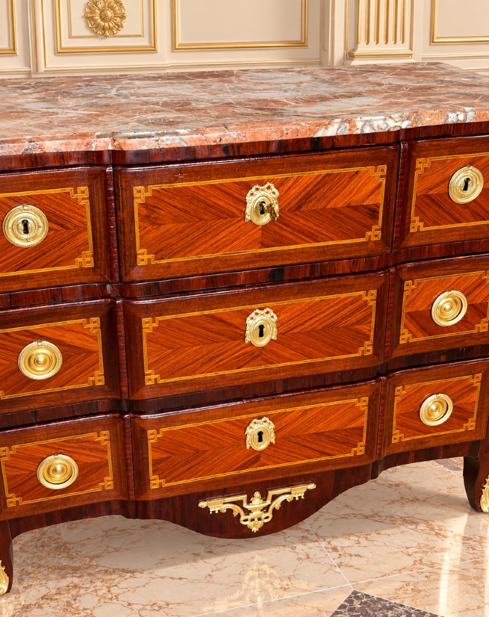 Commode à Ressaut , Estampillée REIZELL , Époque XVIIIe Siècle -photo-6
