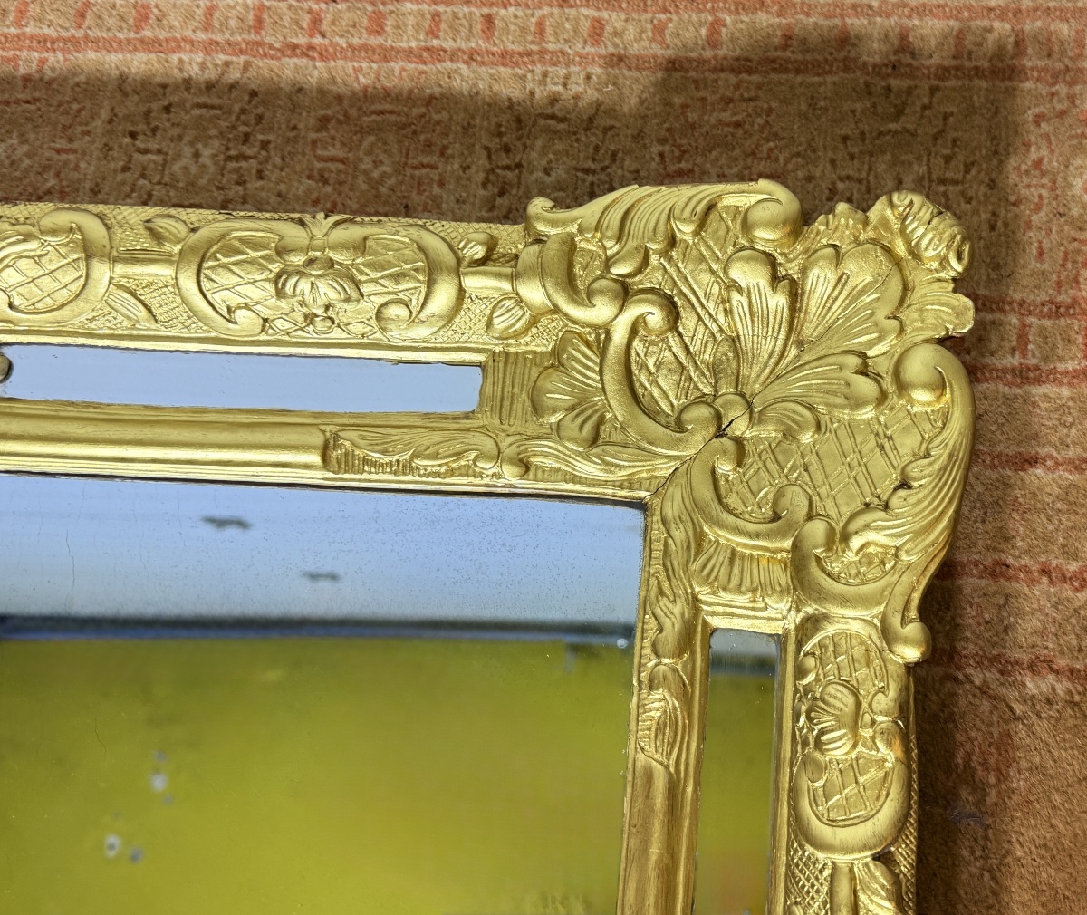 Miroir Régence en Bois Doré , Époque XVIIIe Siècle -photo-3